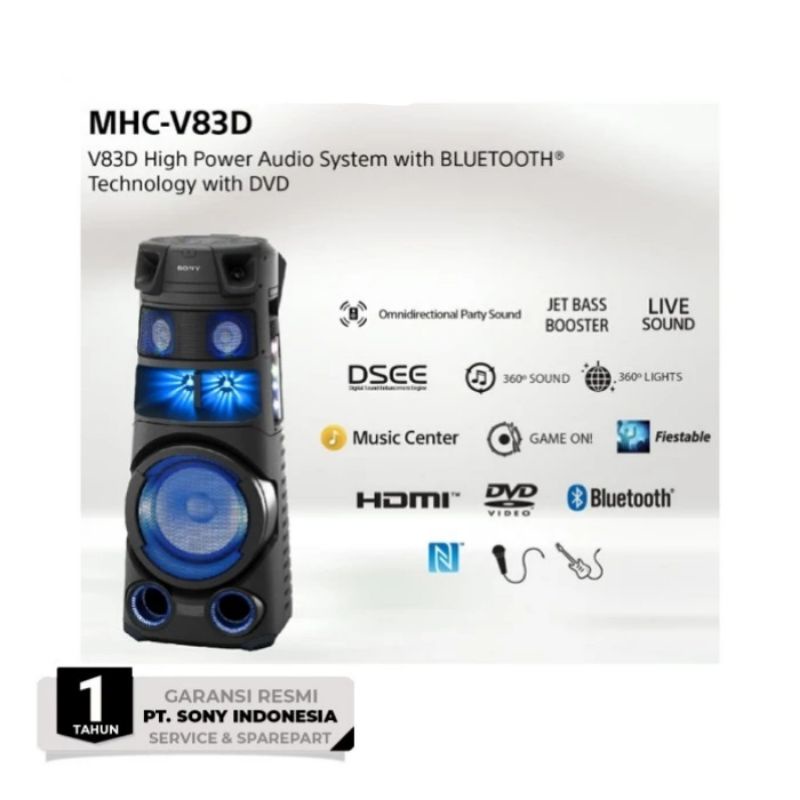 Sony MHC-V83D High Power Audio System with BLUETOOTH® Technology