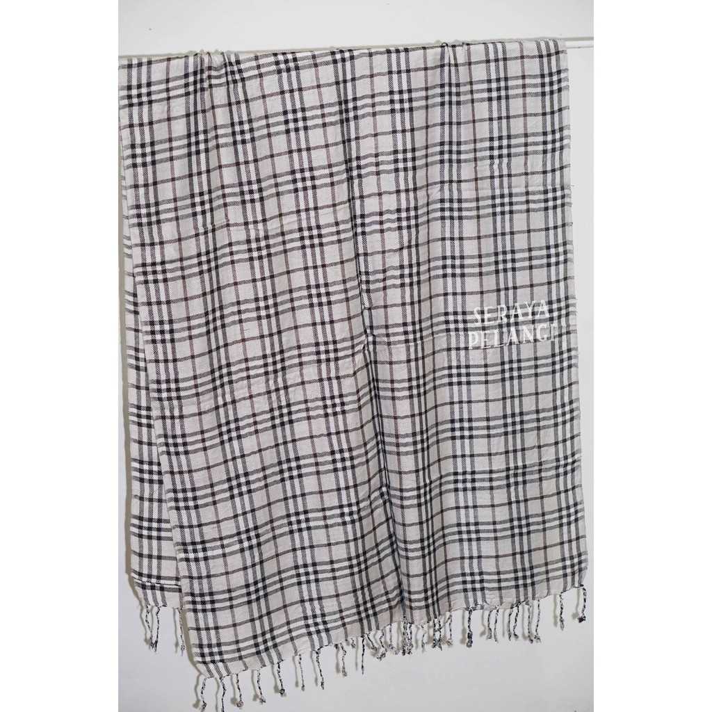 Pashmina Cashmere Motif Kotak 01 | Plaid | Selendang | Scarf | Syal | Shawl | Pasmina | Souvenir | Hadiah Ulang Tahun | Birthday Gift | Aksesoris Fashion Wanita Pria | Import Quality | Grosir Murah