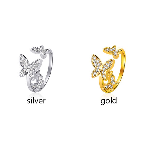 cincin kupu kupu sweet beautiful butterfly rings jci081(1H4)