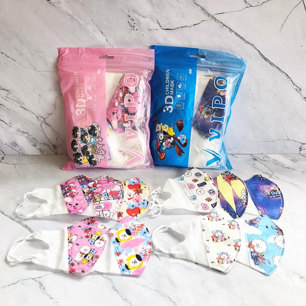 *MYZORA SURABAYA* MASKER DUCKBILL ANAK BTS SUPERHERO MOTIF MIX 50PCS VIPO CAREION