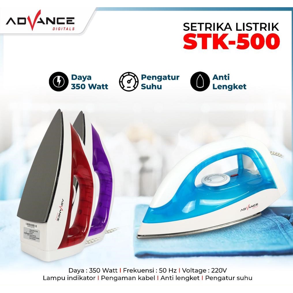 Setrika / Iron Advance STK500 Teflon, low watt