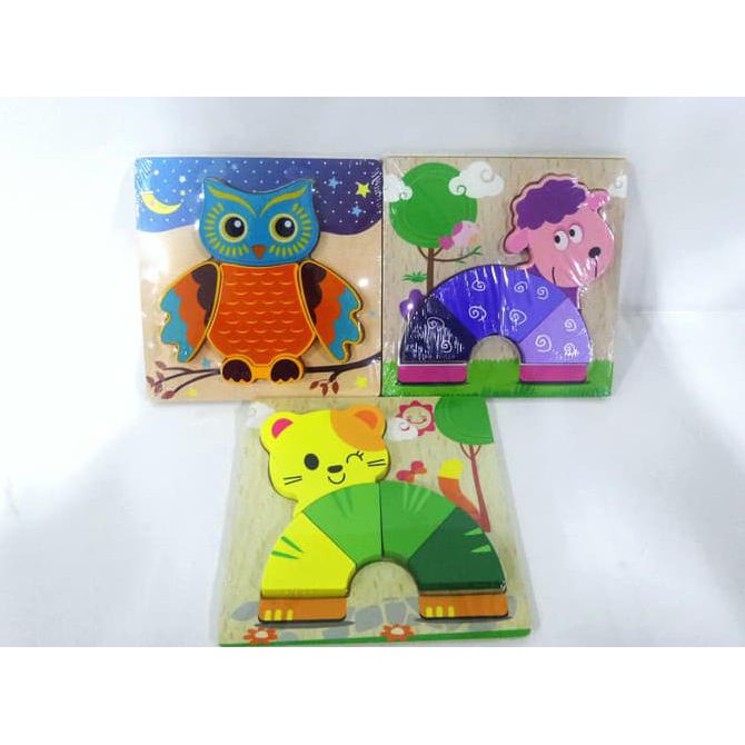 

14.84Ftgrdujh- Mainan Anak Puzzle Kayu Import 12 Karakter Binatang -Toko-Boneka.
