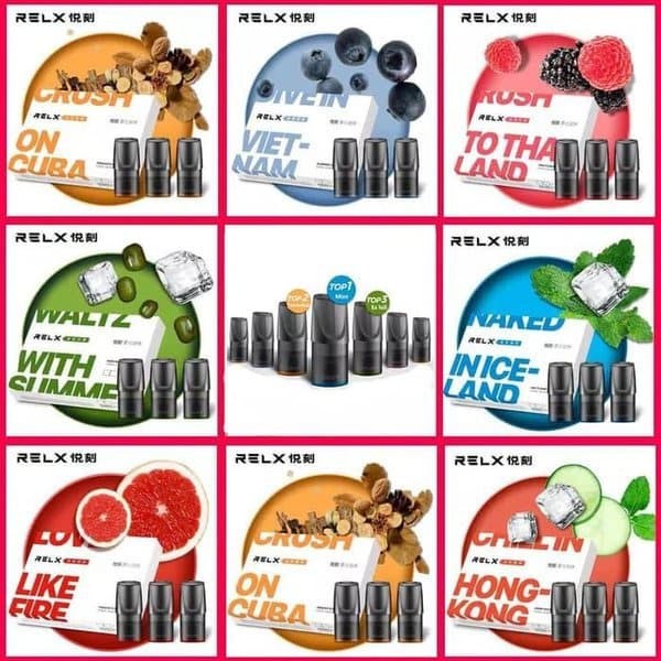 POD KEPALA VAPE RELX ISI 3 PCS FREE 1 BOTOL LIQUID - HAWAIAN