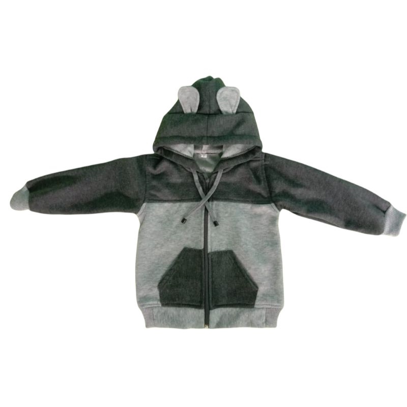 Jaket Bayi Newborn Karakter Kelinci-Abu tua-muda(saku)
