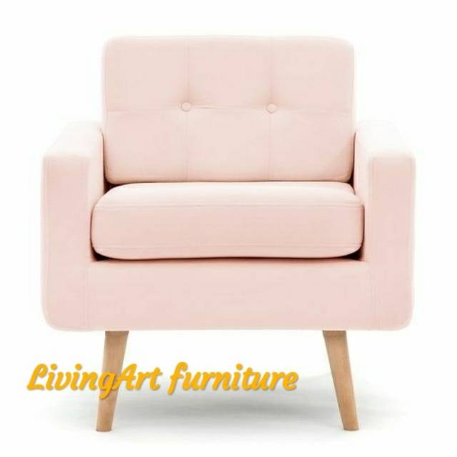 Sofa single pink || sofa tamu