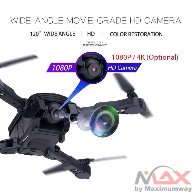 ZWN Falcon Quadcopter Drone R8 WiFi FPV Dual Camera 1080p - 1808 Warna Hitam