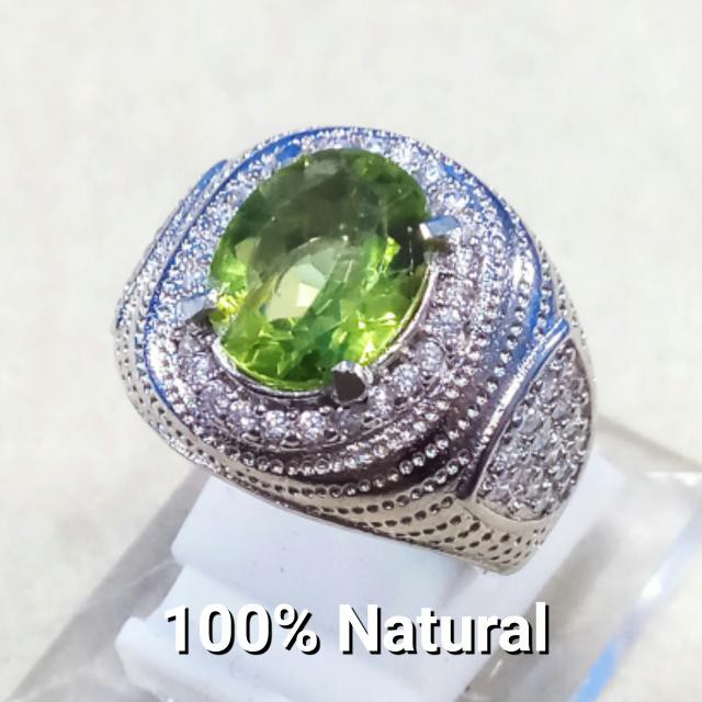 CINCIN BATU AKIK PERMATA NATURAL GREEN PERIDOT CUTING LUSTER MANTAP, MEWAH &amp; ELEGAN PALING MURAH !!!