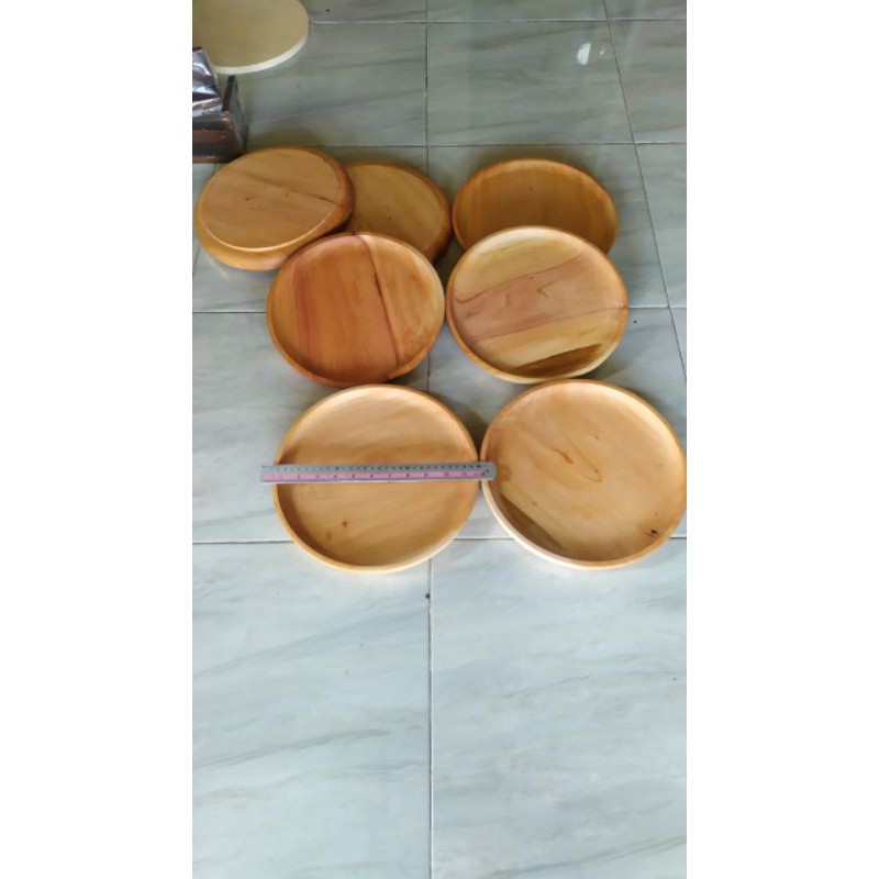 Piring Kayu /Piring Saji /Nampan Kayu Bulat D30 cm