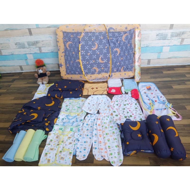 SET PERLENGKAPAN BAYI BARU LAHIR 48 PCS/PAKET HEMAT BAJU BAYI LENGKAP PAKAI KASUR/PAKET  BAJU BAYI/CELANA BAYI/POPOK TALI/GURITA TALI/SEPASANG SARUNG TANGAN KAKI BAYI/GENDONGAN/TOPI BAYI/BEDONG BAYI/WASHLAP/ALAS OMPOL/HANDUK BAYI LEMBUT