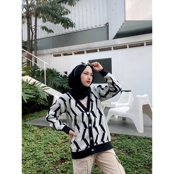 CARDIGAN RAJUT PREMIUM / CARDIGAN RAJUT KANCING (HITAM)