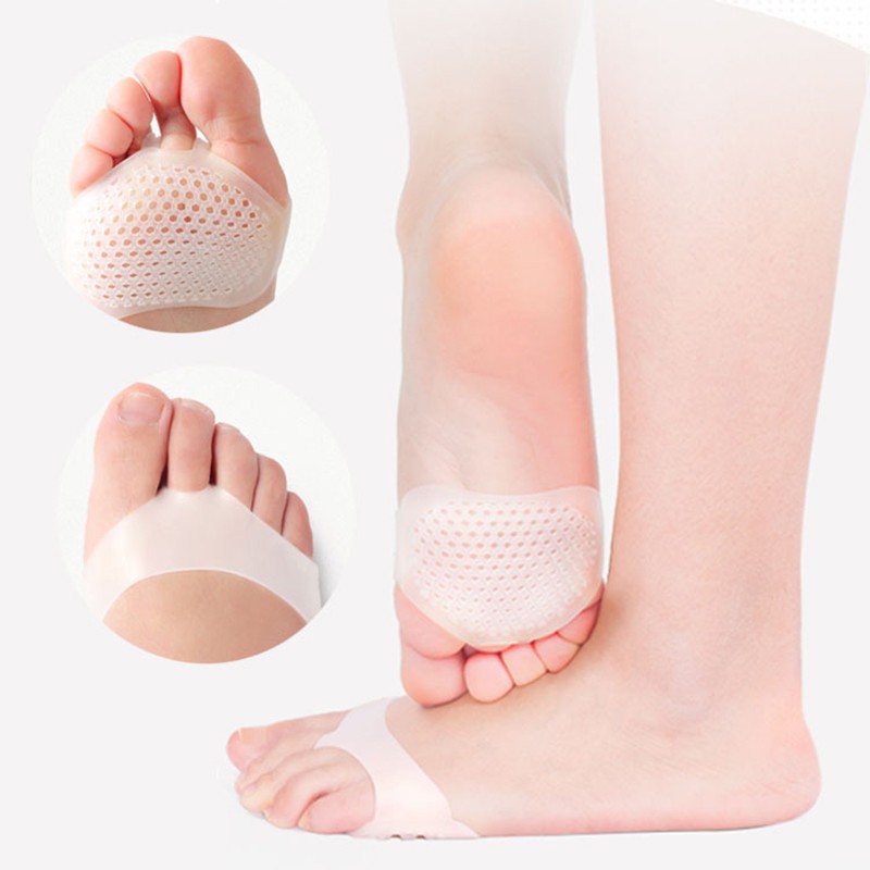 1 Pasang Insole/Insert/Sisipan Sepatu/Pad Bantalan Kaki Bahan Silicone Desain Sarang Lebah Unik untuk Perawatan Kaki Pria dan Wanita