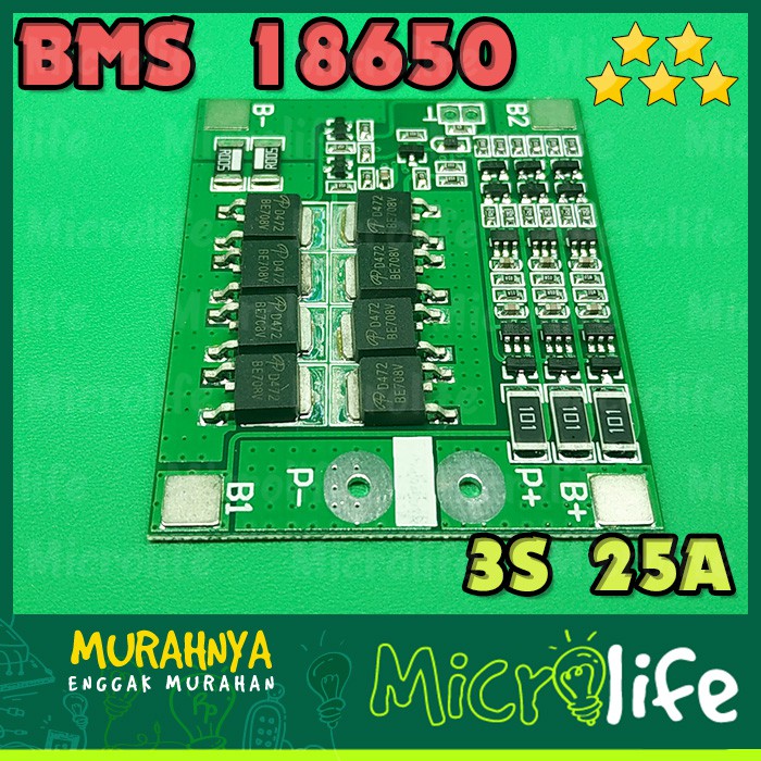 BMS 3S 25A LITHIUM ION 18650 PCM BATTERY MANAGEMENT PROTECTION BOARD