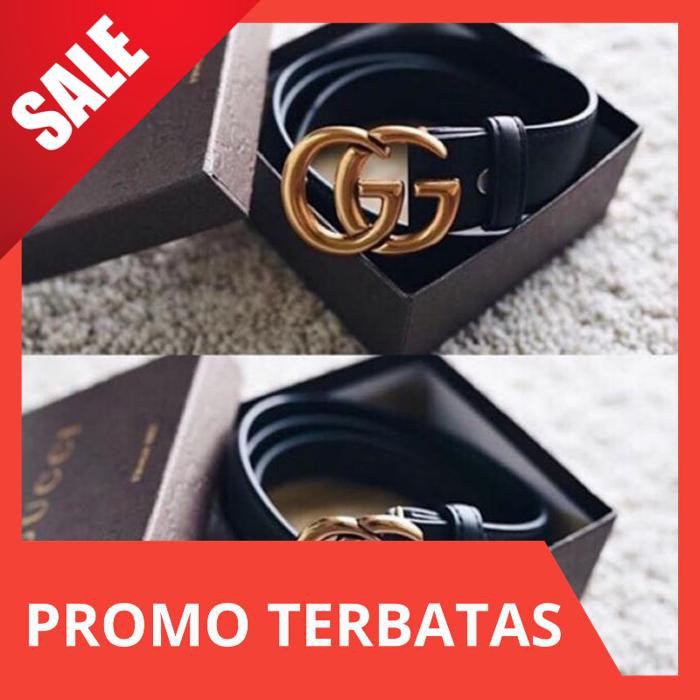 PROMO Ikat pinggang gucci 2 cm & 3 cm gesper GG sabuk kulit wanita AR13