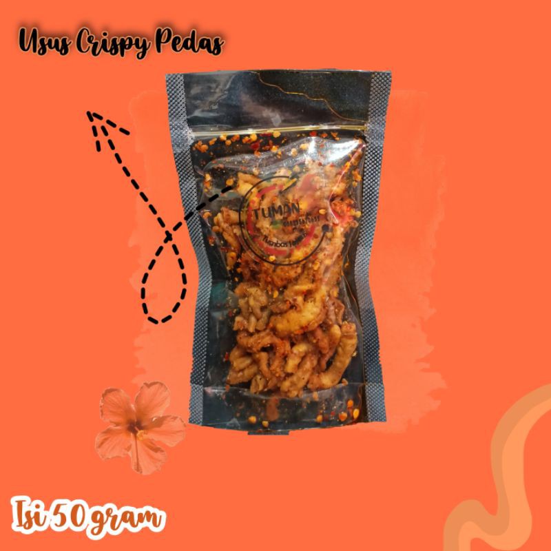 

Kripik Usus Tuman (Kripsusman)/ Kripik Usus Murah/ Kripik Usus Pedas/ Kemasan/ Termurah