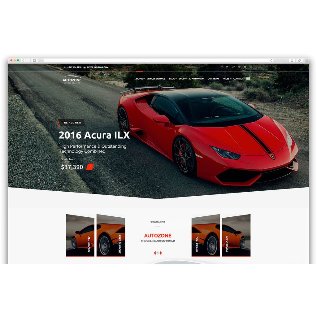 Wordpress Template Autozone Automotive Car Dealer Wp Shopee Indonesia