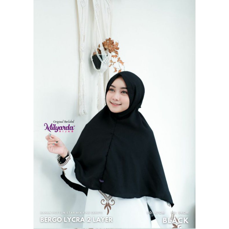 Hijab Bergo Lycra 2 layer By Milyarda