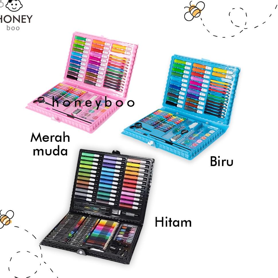 

(E-EMY ☎>) Honey Boo - Krayon Anak Set Koper 150 in 1 Crayon Full Alat Melukis Mewarnai Set||banyak diminati