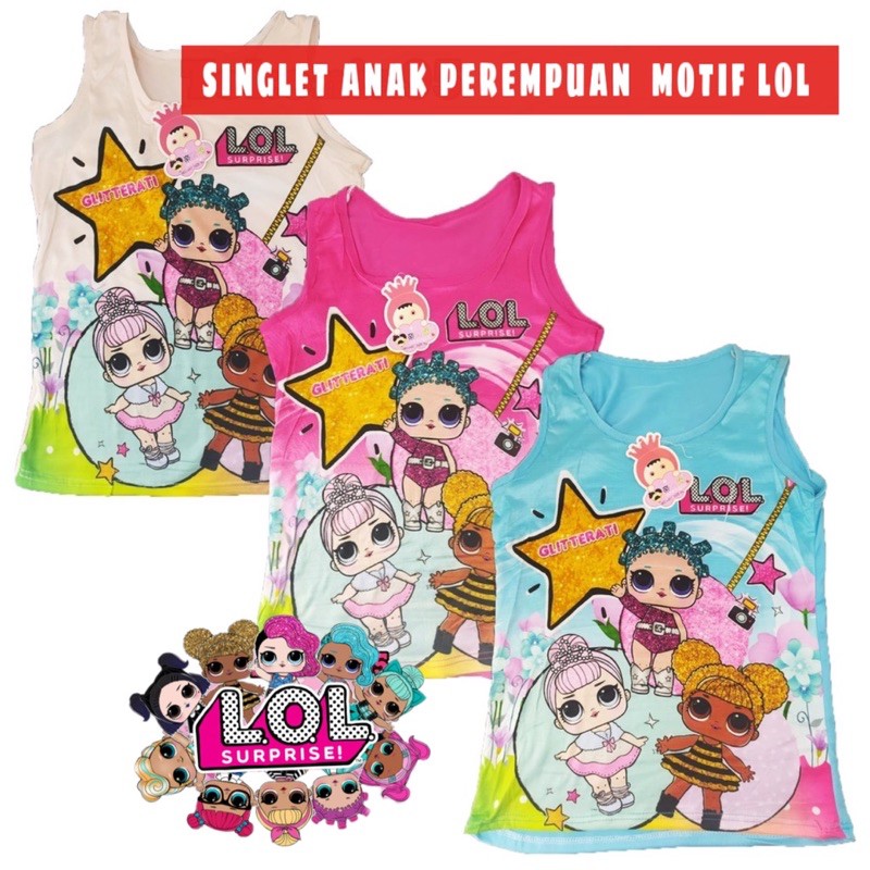 Kaos Dalam Singlet Anak Perempuan LOL Katun Lembut 1 2 3 4 5 Tahun Kaos Dalam Singlet Bayi Balita Kids Fashion Anak Perempuan Cewek Katun Lembut