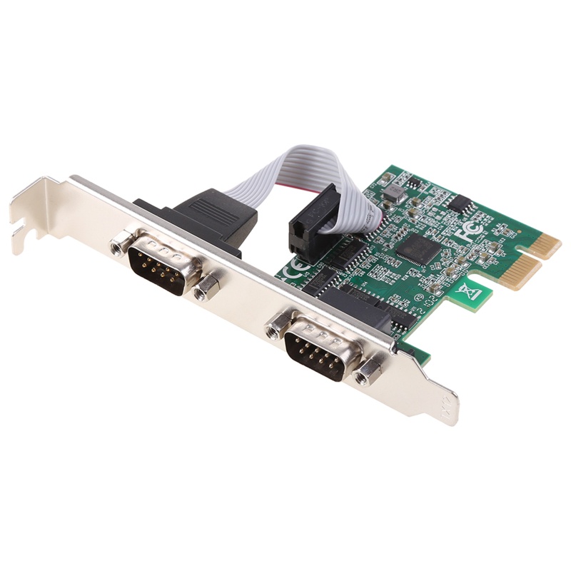 Cre PCIe Dual Serial Expansion Card Chip AX99100 2port Industri DB9 COM RS232 Converter Adapter Controller