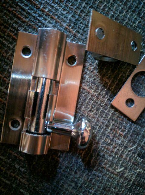Grendel Slot Pintu Jendela 2  Inch Putih Kuning Emas Chrome Stainless