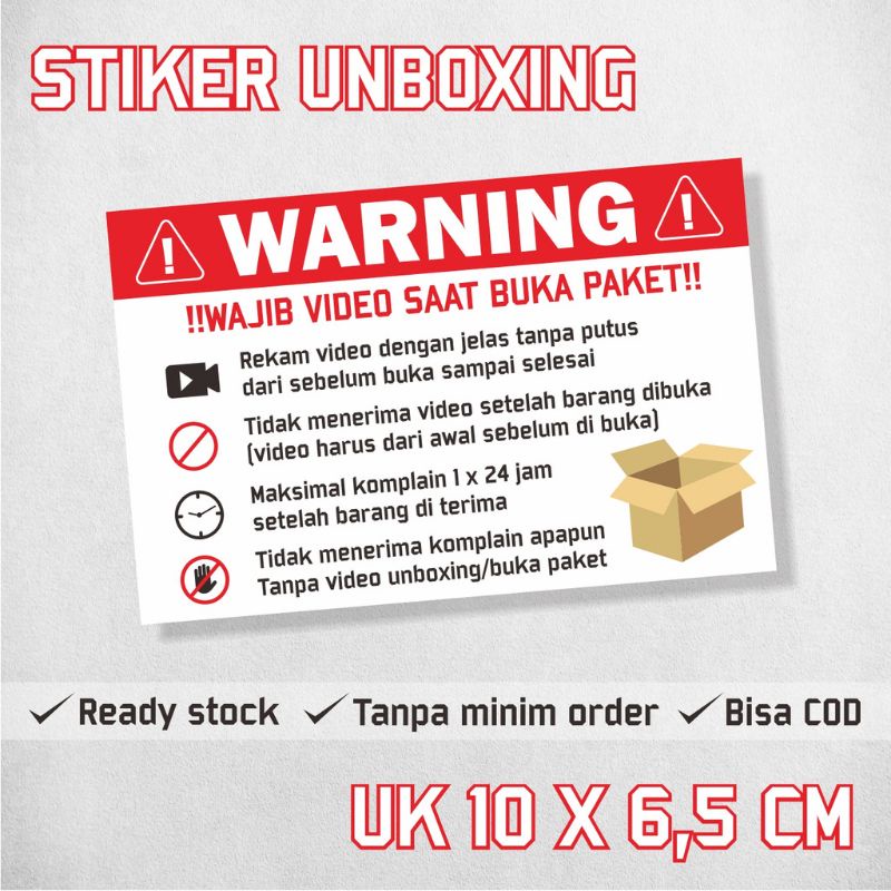 

Stiker Unboxing, Stiker Peringaatan Video, Stiker Video Buka Paket