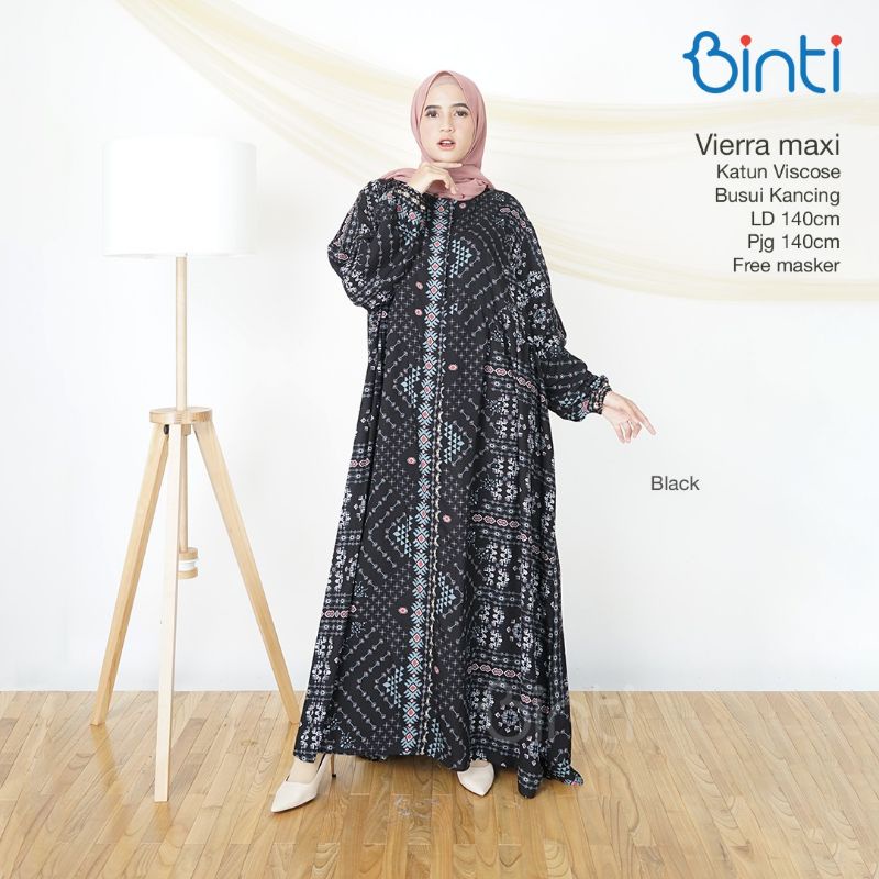 VIERRA FUNI GAMIS JUMBO LD 140 XXXXL ORI BINTI BAHAN ADEM-Black ld 140