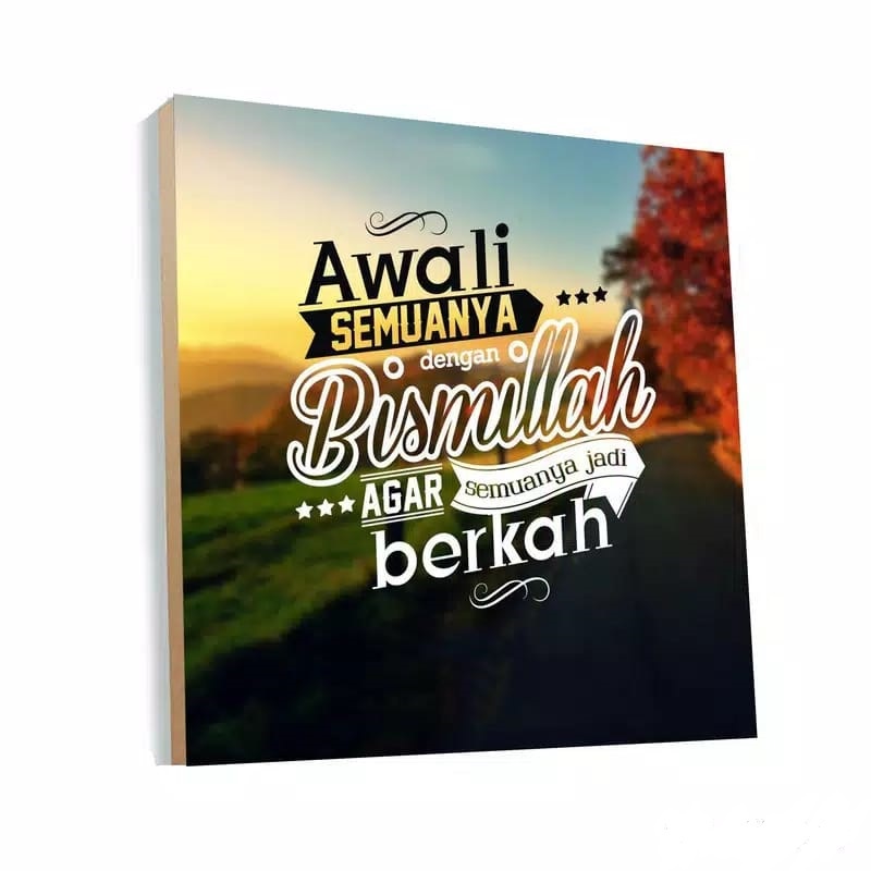 ZALFA - DEKORASI - HIASAN DINDING POSTER KAYU QUOTES - HIASAN RUMAH 20X20 Q6