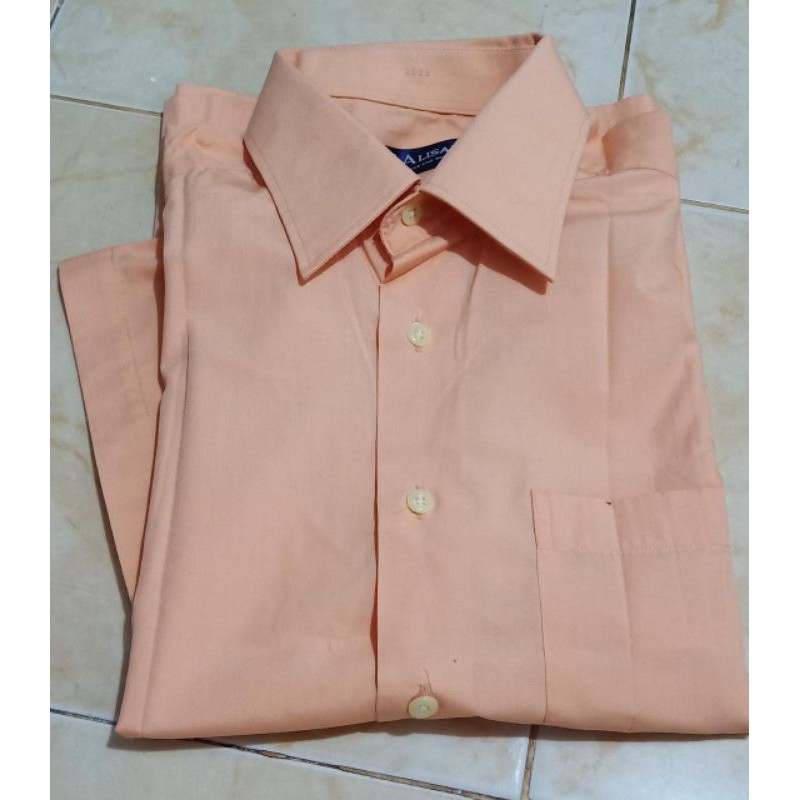 Kemeja Alisan Polos Warna Oren size S 14.5