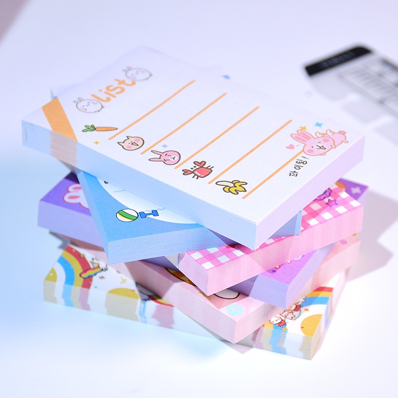 Magic789 Cute Cartoon Rabbit Short Sticky Note Message Paper Self-Stick Memo Pads for School Office