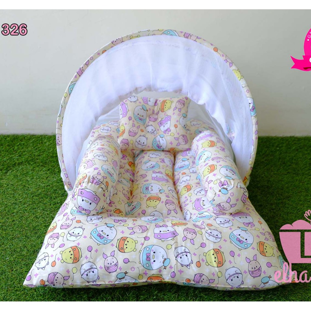 PROMO kasur bayi lipat Lucu Unik murah set kelambu motif Bonus Tas | Perlengkapan baby baru lahir123