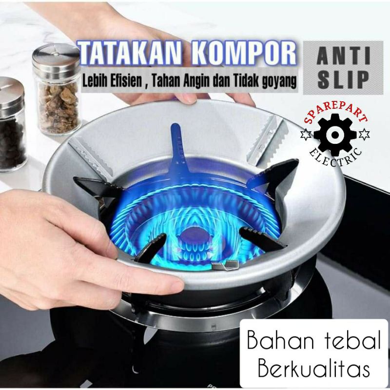 COVER ALAS TATAKAN KOMPOR GAS ANTI ANGIN / ANTI SLIP/ HEMAT GAS SERBAGUNA