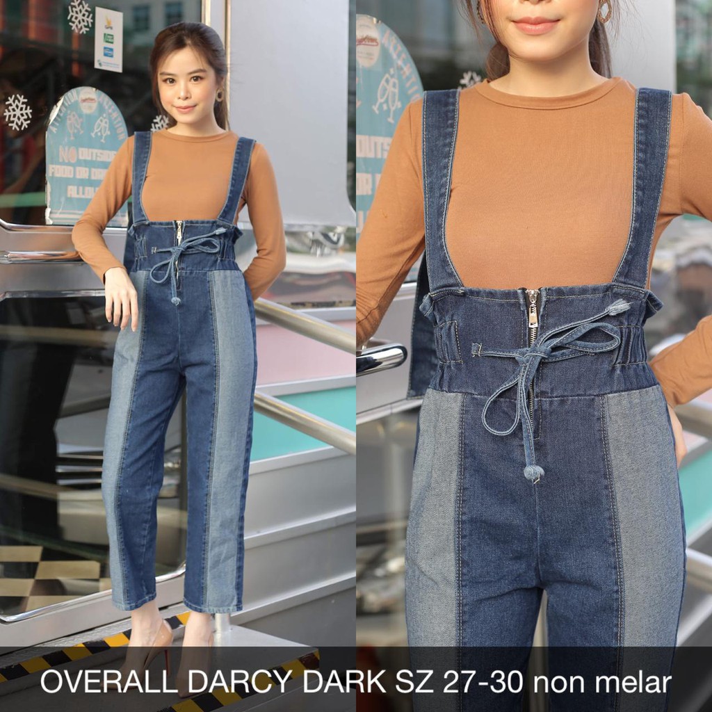 JUMPSUIT JEANS WANITA OVERALL DARCY DARK