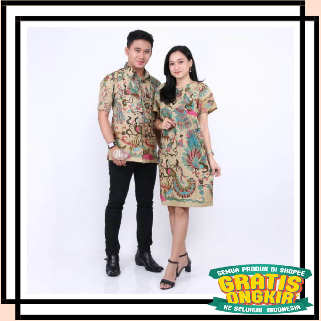 BATIK ANAK DEWASA ORANGTUA ALISAN / New Couple Batik Dress Merak Crem