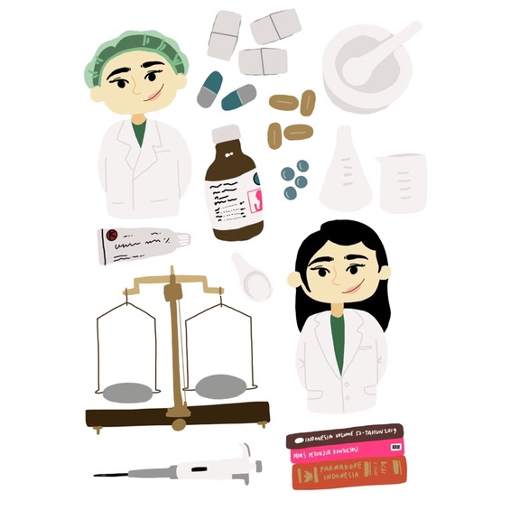 

sticker sheet pharmacists farmasi apoteker obat