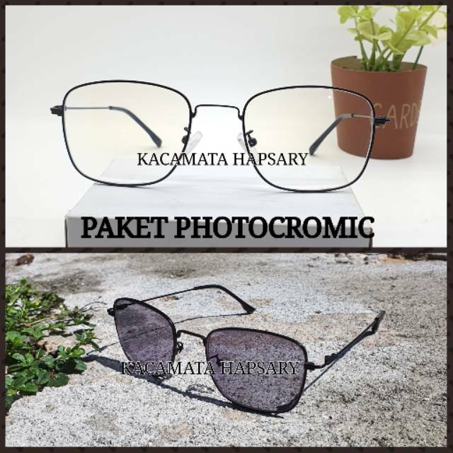 FRAME KACAMATA MINUS ANTI RADIASI | PAKET LENSA PHOTOCROMIC | KACAMATA PRIA WANITA K105 | ANTI UV