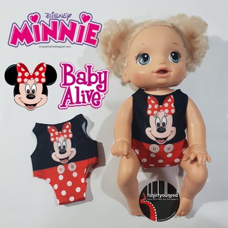 Baju Renang Bikini Boneka Baby Alive  Minnie Mouse 