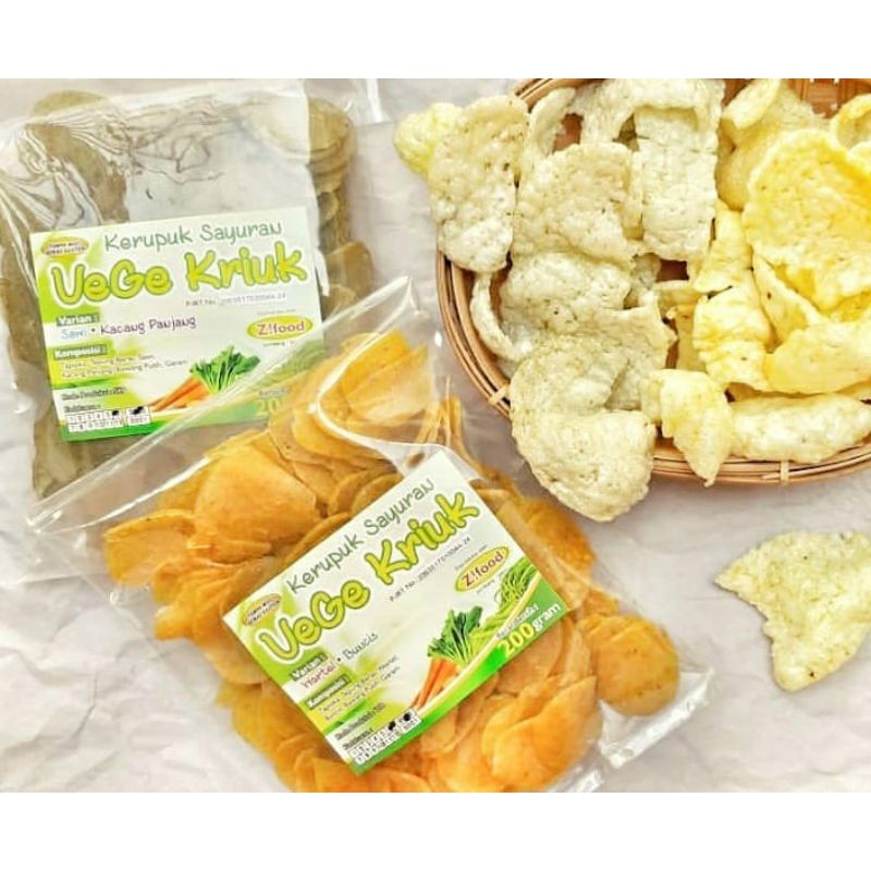 

Krupuk Sehat Sayuran 200 gr (Non MSG,bebas gluten,tanpa blenk)