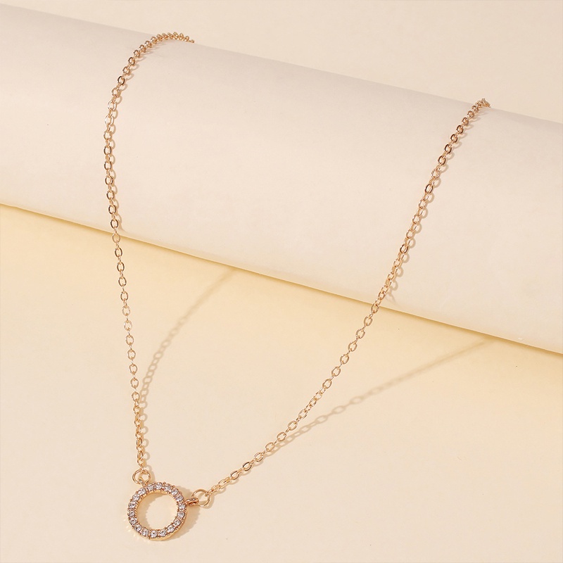 Korea Kalung Bulat Berlian Klavikula Rantai Fashion Geometris Kalung Untuk Wanita Perhiasan Aksesoris