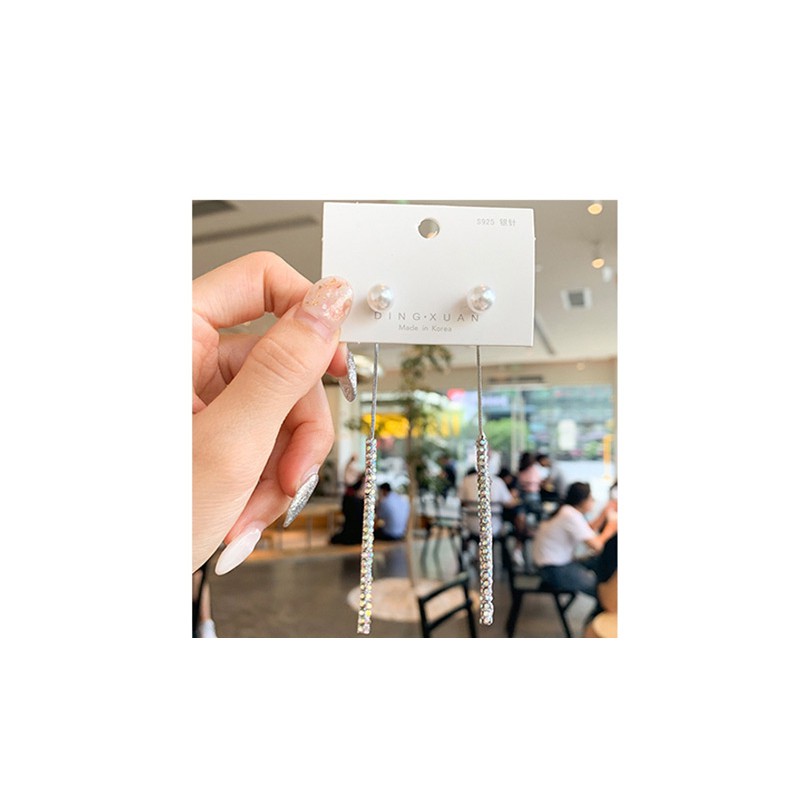 LRC Anting Tusuk Fashion (tassel) Studded Tassel Earrings F65061