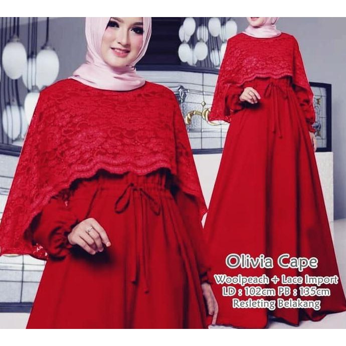 Nice Cape Gamis Dress Maxi Maxy Longdress Pesta Baju Seragam Pernikahan High Quality