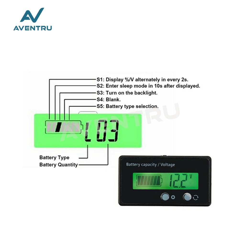 Multi Indikator Kapasitas Baterai Lithium Lead Acid Ion Aki Voltmeter