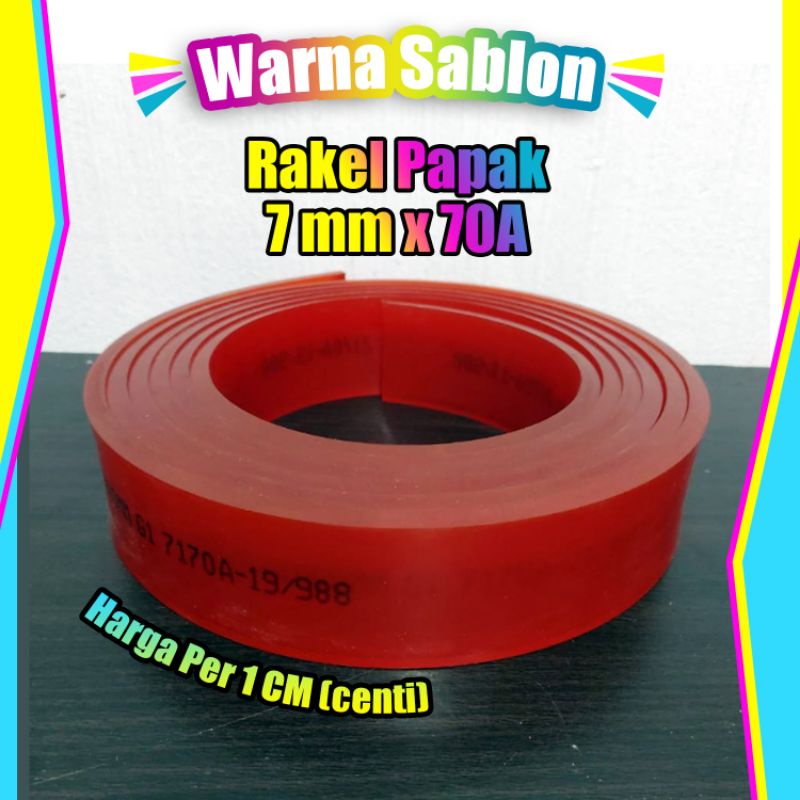 Rakel merah Lancip dan papak 7mm x 70A  per 1centi