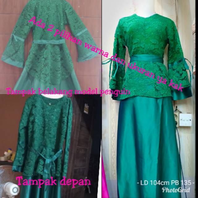 Gamis Pesta cantik elegant kombinasi brukat retsleting busui ada OBI