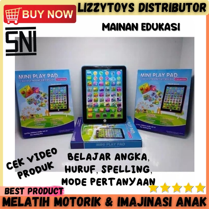 mainan Edukasi Anak Terbaru 1 2 3 4 5 6 Bulan Tahun balita playpad mini 2 bahasa ipad mini Murah