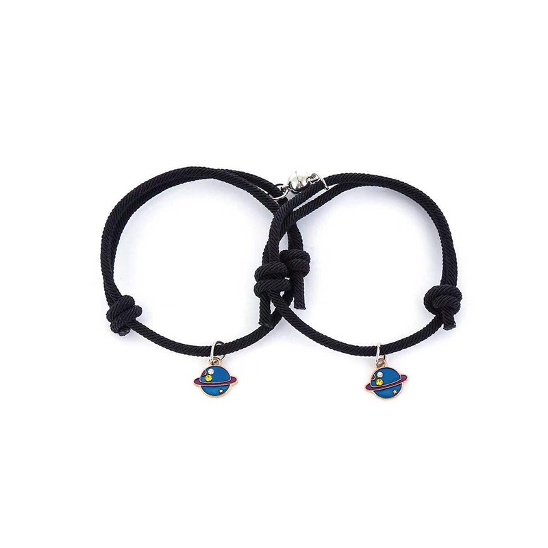 1 Pasang Gelang Couple Magnet Gelang Tali Couple Magnet Attract Persahabatan Tangan Bracelets Smile 