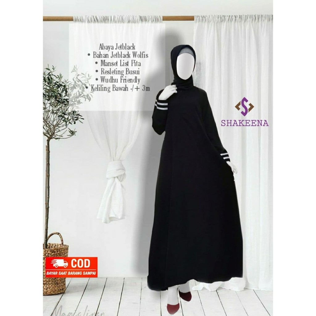 gamis set jetblack premium cadar bandana