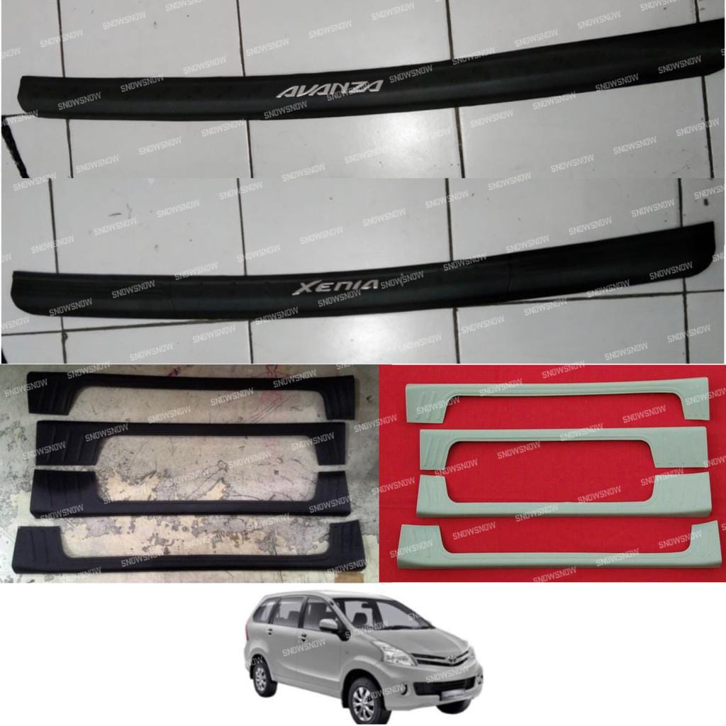 Paket Sillplate Samping Belakang All New Avanza 2012 2015 2017 2018 Emboss Hitam Cream