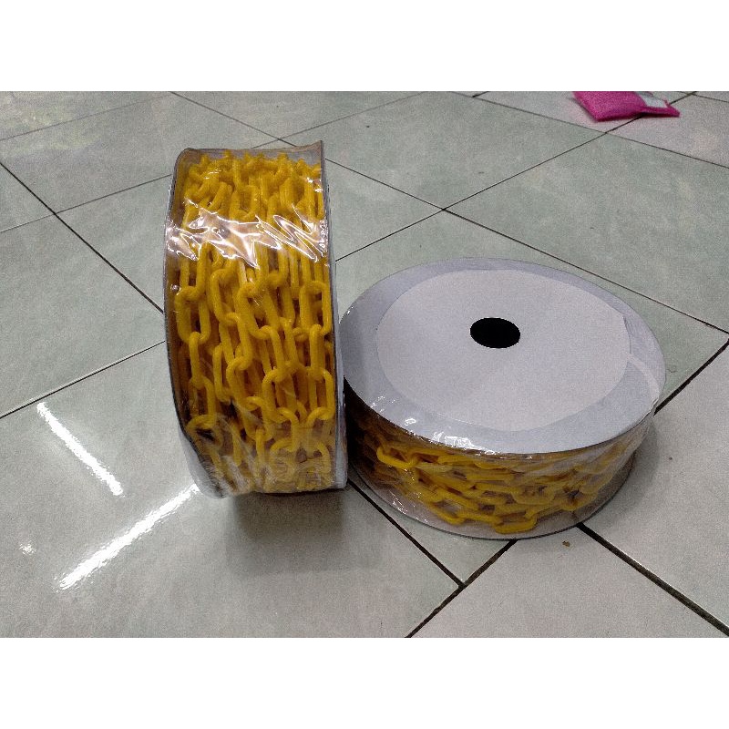 Rantai Plastik 6 ml Kuning/Roll