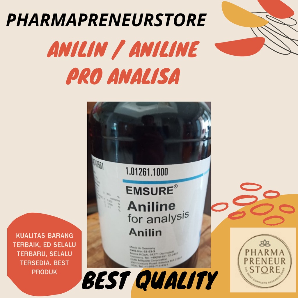Anilin/ Aniline/ Aminobenzene Pro Analisa Best Quality 50 ML DAN 100 ML