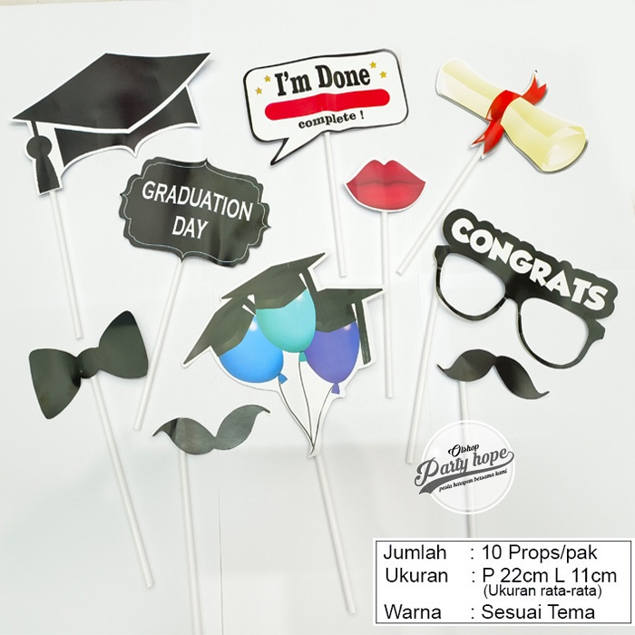 fun props lulusan wisuda / foto booth sekolah / foto props graduation